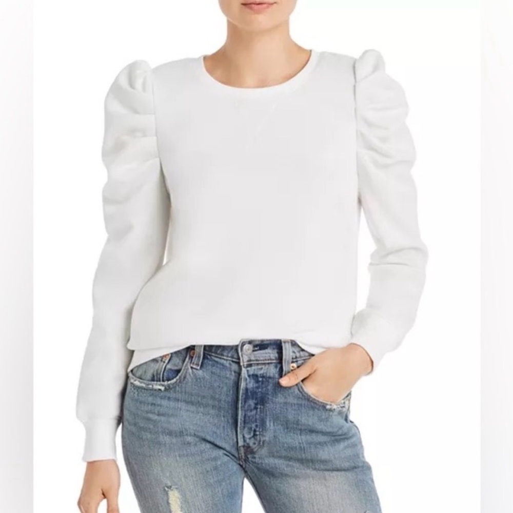 Rebecca Minkoff Women's White Puff Sleeve Top